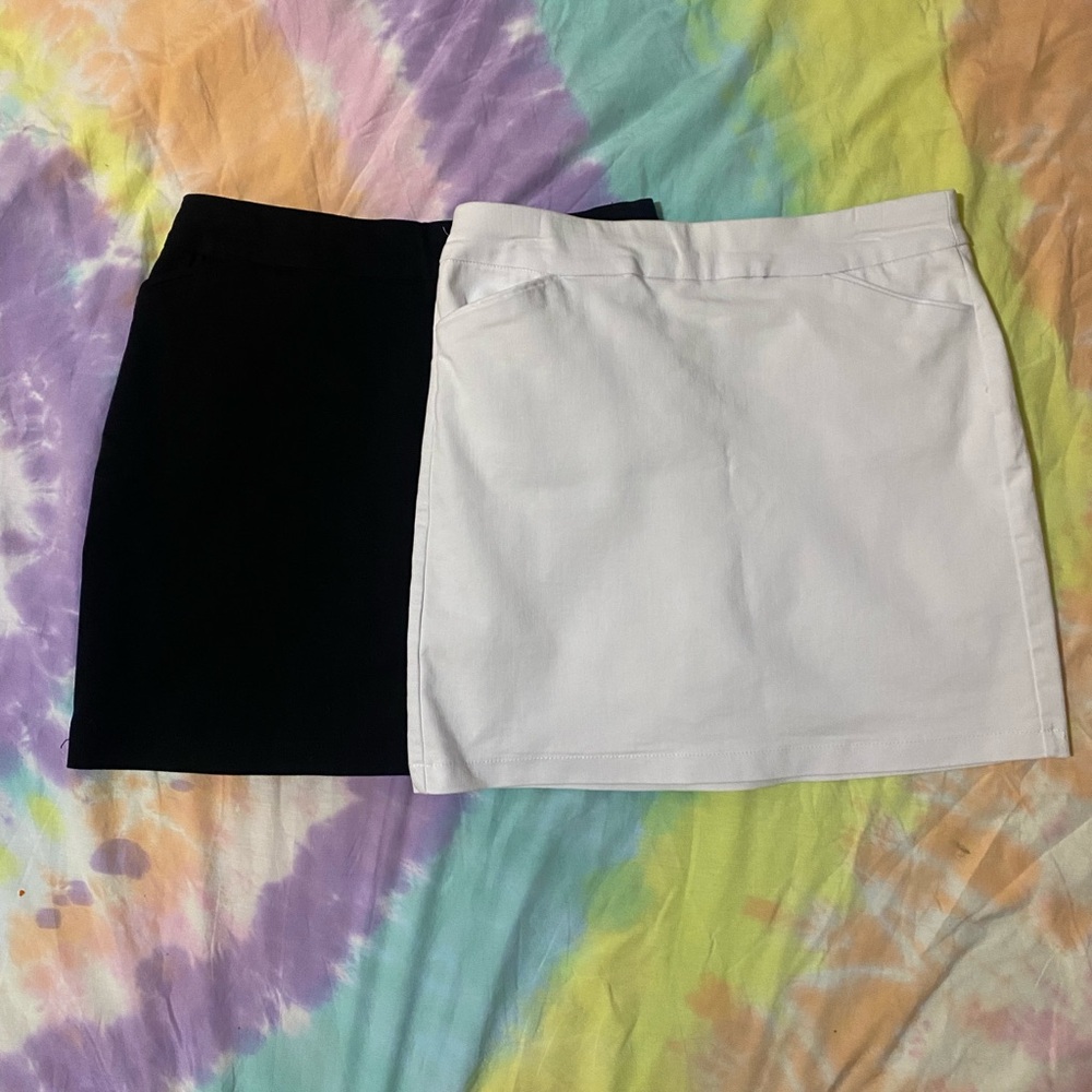 Croft & Barrow Black and White Mini Skirt Set